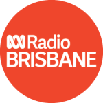 ABC Radio Brisbane logo with white text on a red circular background.